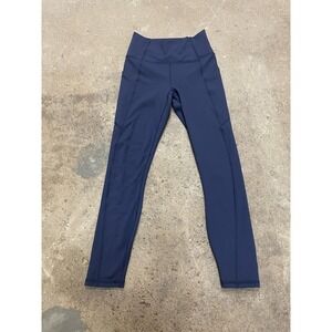Fabletics PureLuxe Leggings Womens XS Blue High Rise Ankle Pockets Yoga Gym